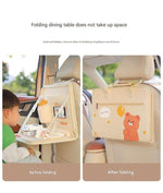 Yellow Foldable Car Back Seat Organizer Tray - PU Leather Travel Desk with Tablet Holder - 6814362214110 Toy Chest Australia 6