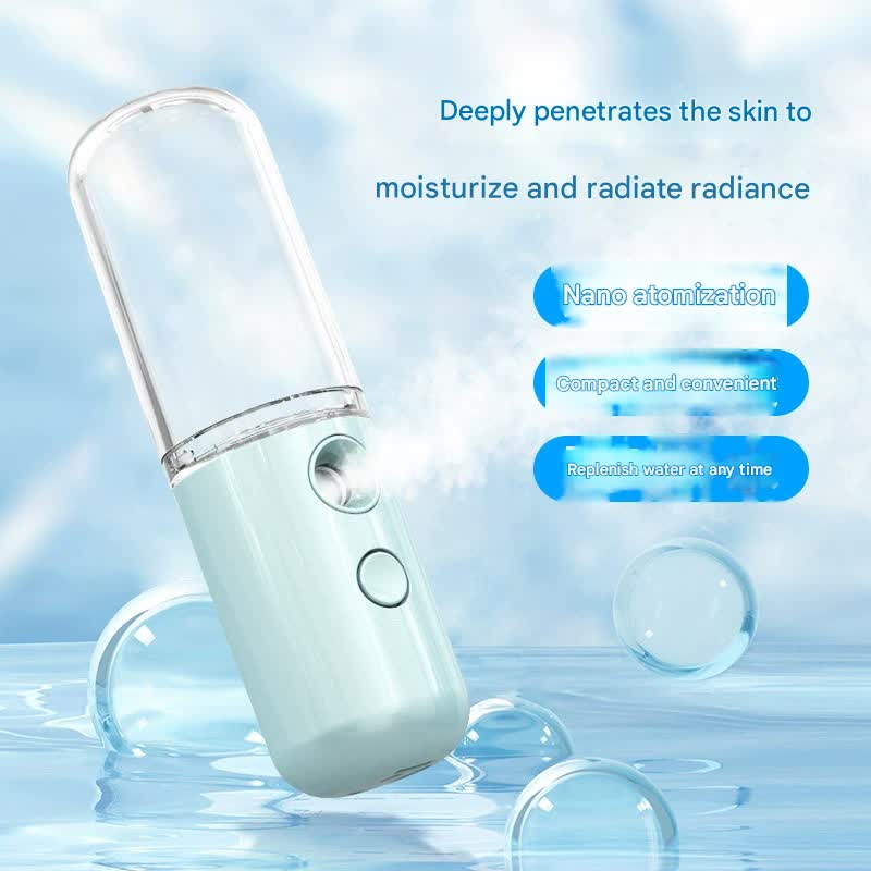Two Portable Nano Facial Sprayer - 50ml USB Rechargeable Moisturizing Disinfectant Sprayer(Pink)