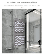 Grey And White Chic Chevron 2 - Pocket Hanging Storage Organizer with Lids - Waterproof Oxford Cloth Wall & Door Mount - 4991232665641 Toy Chest Australia 4