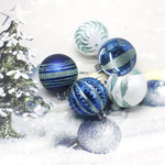 Blue 30 - Piece 6cm Electroplated Christmas Baubles - Hand - Painted Tree Ornaments