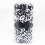 Black - white 30 - Piece 6cm Electroplated Christmas Baubles - Hand - Painted Tree Ornaments