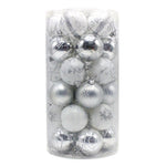 Silver 30 - Piece 6cm Electroplated Christmas Baubles - Hand - Painted Tree Ornaments