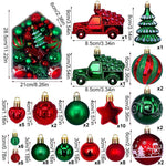 Automobile Model 72 - Piece Christmas Bauble Set - Hand - Painted House and Round Ornaments