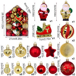 Boot Cut 72 - Piece Christmas Bauble Set - Hand - Painted House and Round Ornaments