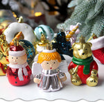 Boot Cut 72 - Piece Christmas Bauble Set - Hand - Painted House and Round Ornaments