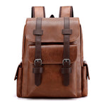 Light Brown Large - Capacity PU Leather Backpack - Stylish Business & Travel Companion