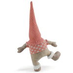 Pink Hat One - Legged Standing Christmas Gnome - Santa & Rudolph Plush Faceless Dwarf Figurine