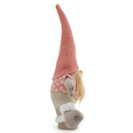 Pink Hat One - Legged Standing Christmas Gnome - Santa & Rudolph Plush Faceless Dwarf Figurine
