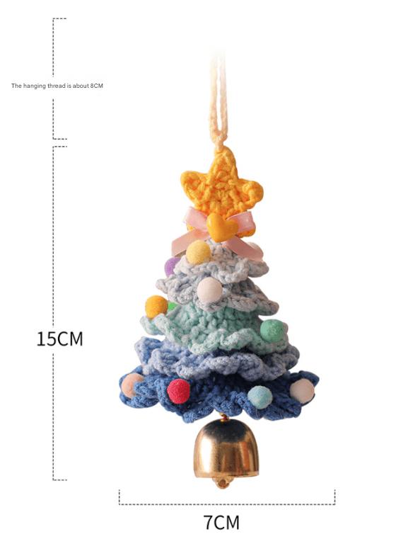 2PCS Multicolor - purple Handmade - Style Crochet Christmas Tree Ornament - Festive Plush Hanging Decor for Home & Car