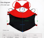 Red Regal Vampire Pet Cape | Halloween & Christmas Costume Cloak with Bow & Pom - Poms for Dogs and Cats(Size M)