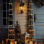 Festive Climbing Santa LED Ladder Light - USB Powered Outdoor Christmas Hanging Decoration with Remote(1.7m)