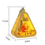 Bronze color Santa Claus Charming Christmas Scene Mini Lanterns (Set of 3) - Battery Operated LED Lights for a Cozy Holiday Glow