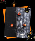 Halloween Black Twig & Pumpkin Stems (2 - Pack) - Artificial Floral Picks for Spooky Arrangements