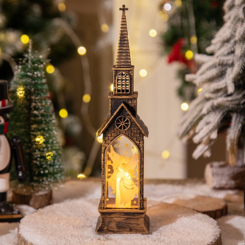 3 - pcs Church Angel Vintage Christmas Church LED Lantern - Battery Operated Decorative Holiday Night Light
