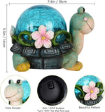 Crystal Ball Turtle Charming Solar - Powered Animal Garden Statue - Waterproof Resin Figurine with Glowing LED Accents