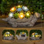 Big turtle Charming Solar - Powered Animal Garden Statue - Waterproof Resin Figurine with Glowing LED Accents