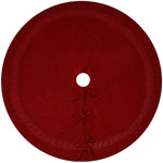 Red Luxury Knit Christmas Tree Skirt with Cable - Knit Border - Rustic Holiday Decor(122cm)