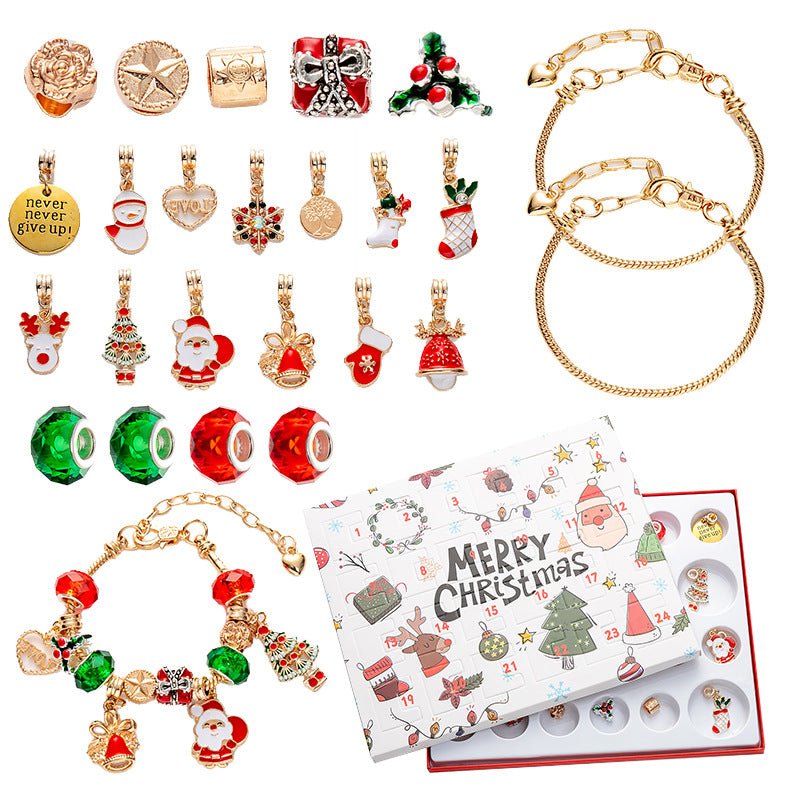 Golden 44 - Piece Assorted Christmas Baubles Set with Elegant Designs in Wooden Gift Box - 3 - 6cm Decorative Ornaments for Tree, Home & Holiday Display