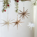 5 - PCS White New Christmas Ornament - Starburst Hanging Decor for Tree and Holiday Display