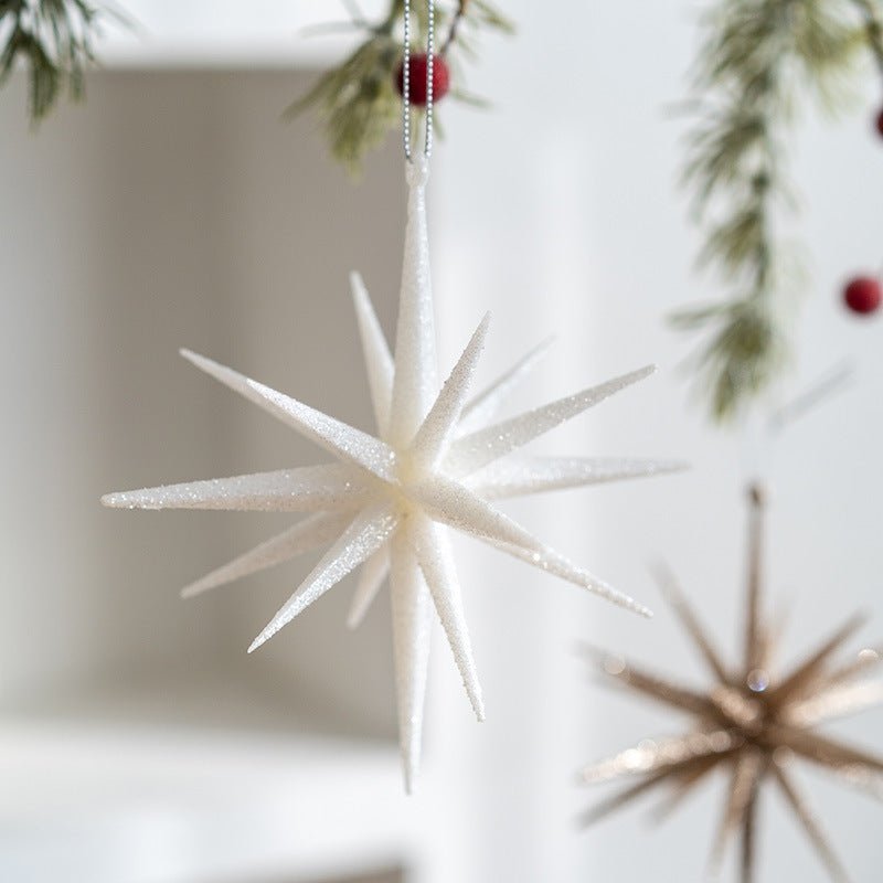 5 - PCS Transparent New Christmas Ornament - Starburst Hanging Decor for Tree and Holiday Display