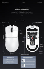 High - Performance Tri - Mode Wireless Gaming Mouse - 22000 DPI, Rechargeable, with RGB Charging Dock(white)