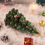 Miniature Decorated Christmas Tree Tabletop Ornament - Holiday Village Display Decoration(green)