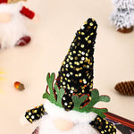 Light - Up Christmas Gnome Plush Doll with Sequin Hat & Antlers - Festive LED Tabletop Decoration(pink)