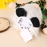 Light - Up Christmas Gnome Plush Doll with Sequin Hat & Antlers - Festive LED Tabletop Decoration(silver)