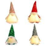 2 Pcs Grey Charming Light - Up Christmas Gnome - Festive Nordic Plush Holiday Decoration