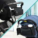 Pink Universal Stroller Organiser Caddy with Insulated Cup Holders and Detachable Wristlet