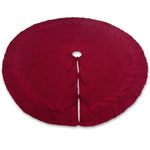 Festive Knit Christmas Tree Skirt - Acrylic Red Tree Mat with Pom - Poms 122cm