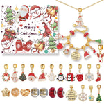 Gold Christmas Advent Calendar DIY Jewelry Kit - 24 Surprises with Gold - Tone Charm Bracelet & Necklace