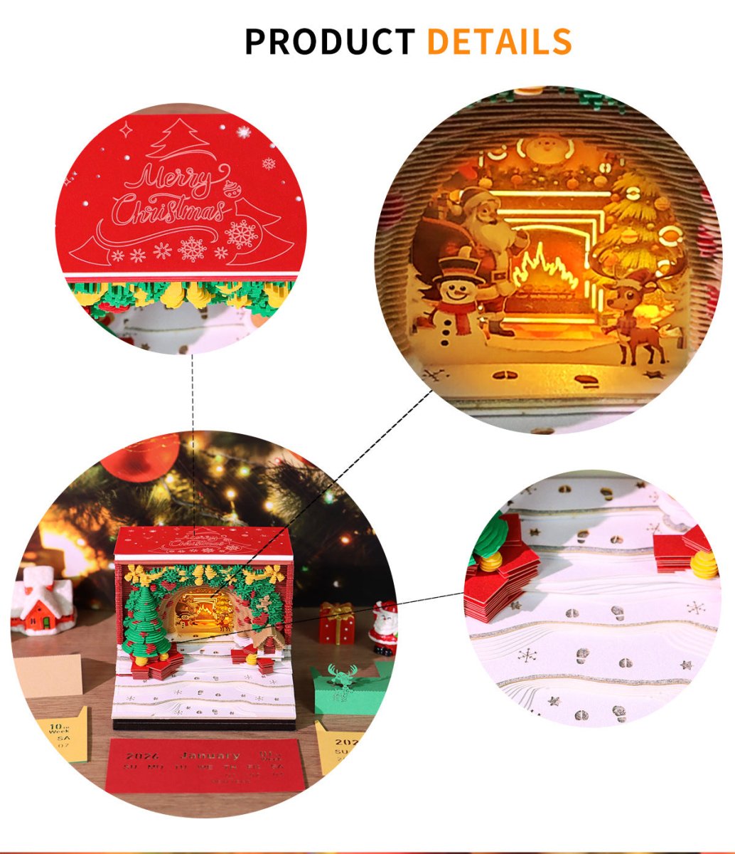 2026 Christmas Arch 3D Memo Pad - Creative Festive Gift & Desk Ornament