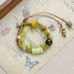 3 - PCS Fresh & Whimsical Christmas Ceramic Braided Bracelet - Cartoon Animal Hand Rope, Artistic Hand Jewelry