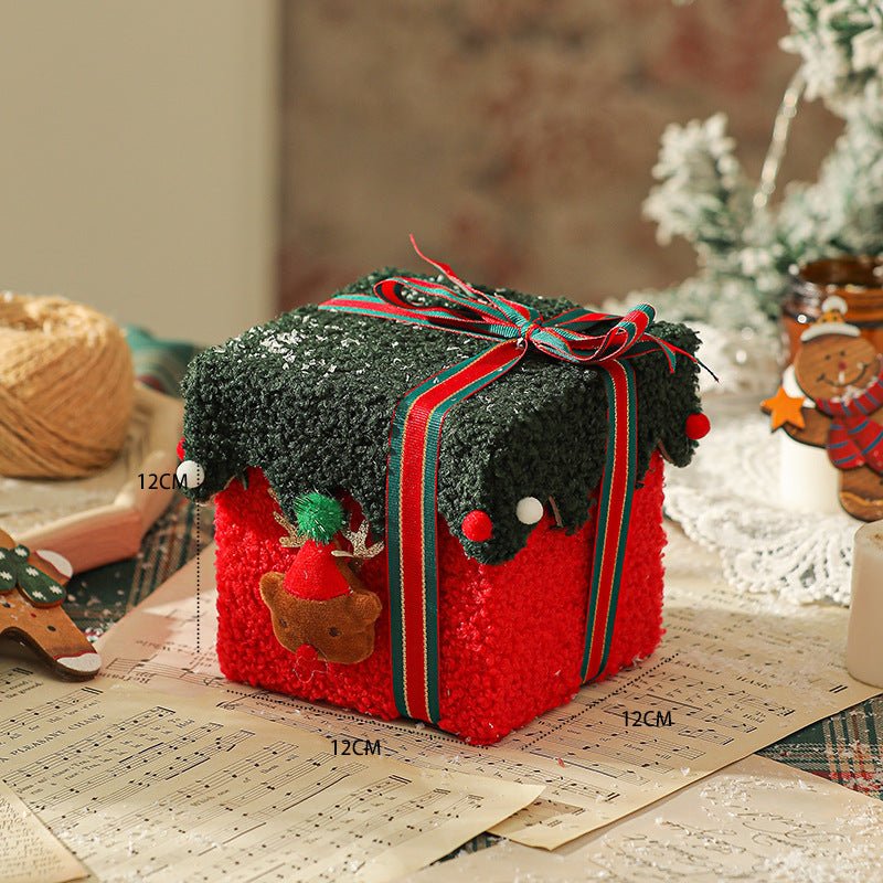 Red Green Premium 2 - Piece Christmas Apple Gift Box Set - High - End Thick Flannel Festive Candy & Present Boxes