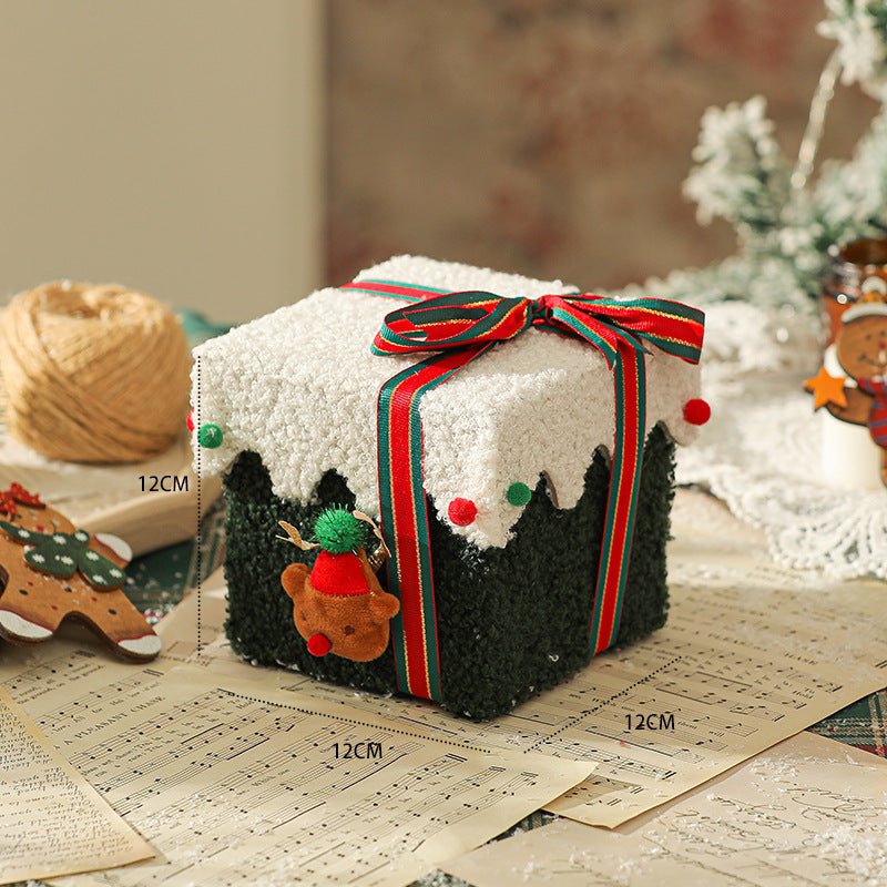 White Green Premium 2 - Piece Christmas Apple Gift Box Set - High - End Thick Flannel Festive Candy & Present Boxes