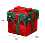 Green White Butterfly Knot Style Premium 2 - Piece Christmas Apple Gift Box Set - High - End Thick Flannel Festive Candy & Present Boxes