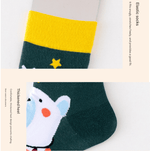 Festive 4 - Pair Christmas Sock Gift Box Set - European & American Santa & Snowman Cartoon Cotton Socks