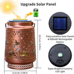 2 - Pack Decorative Solar Butterfly Hanging Lantern(11x11x17CM) - Waterproof Metal Hollow - Carved Outdoor Garden Projection Light for Garden and Patio