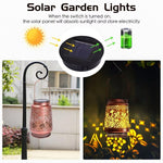 2 - Pack Decorative Solar Butterfly Hanging Lantern(11x11x17CM) - Waterproof Metal Hollow - Carved Outdoor Garden Projection Light for Garden and Patio