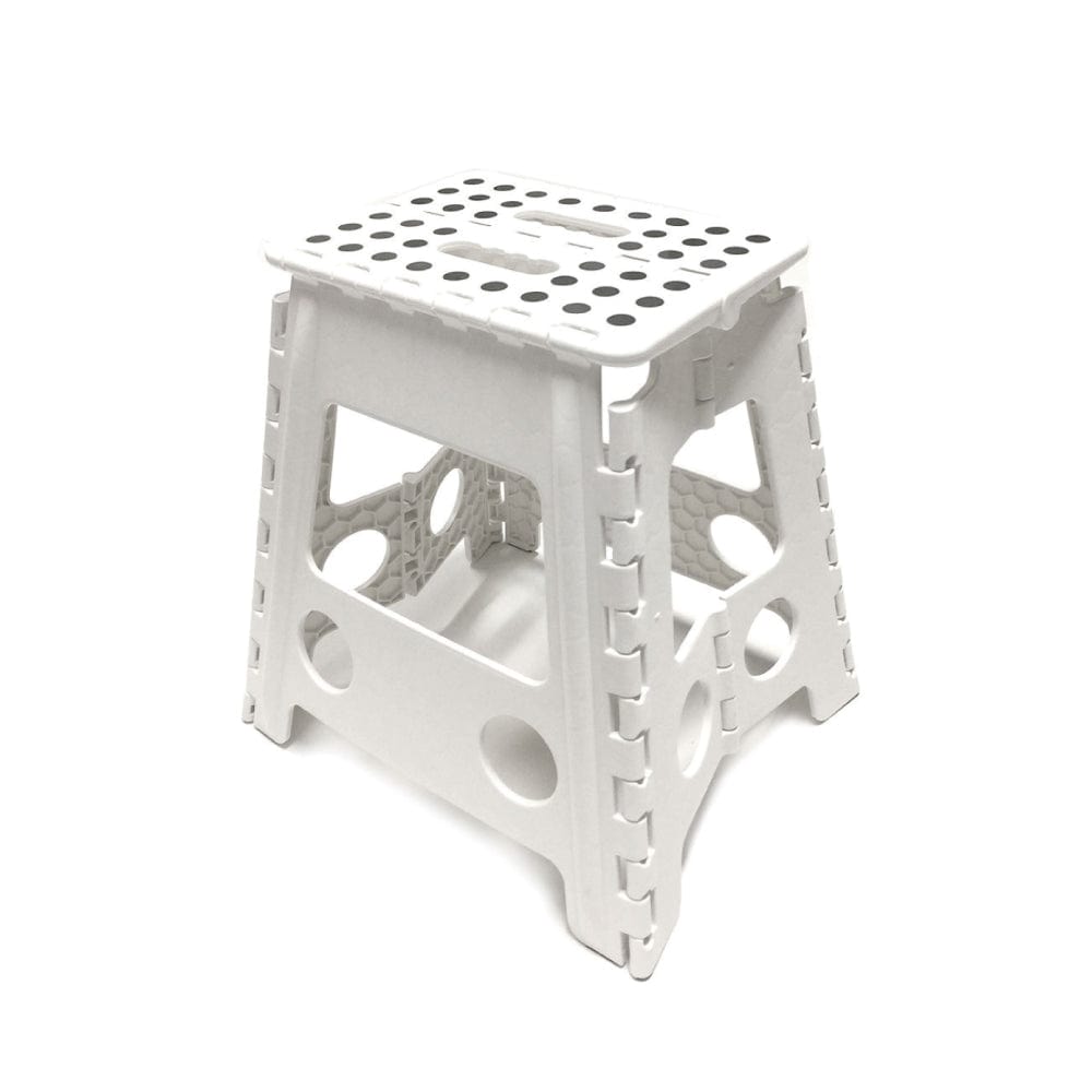 Large Plastic Folding Stool Portable Chair Outdoor Camping White - 9348262006356 Toy Chest Australia 1