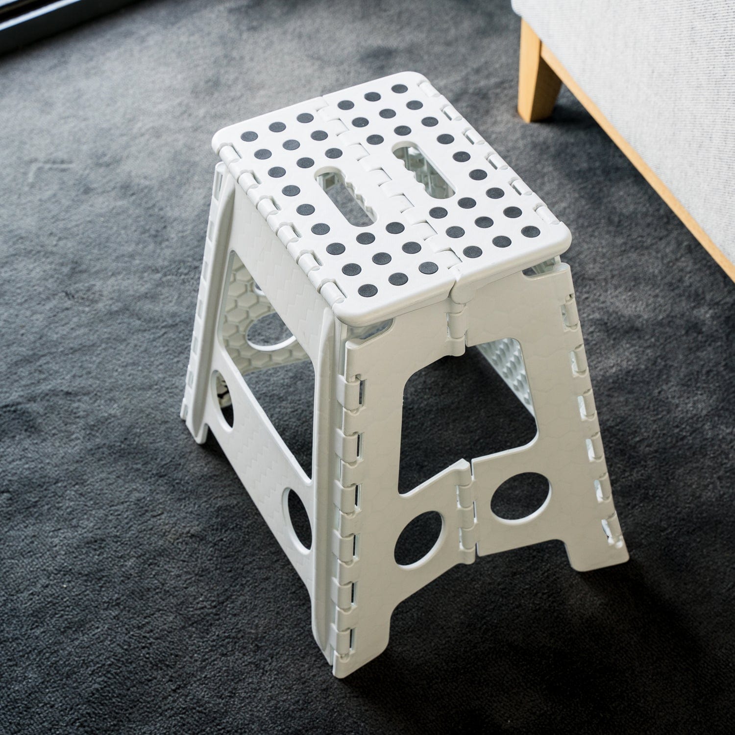 Large Plastic Folding Stool Portable Chair Outdoor Camping White - 9348262006356 Toy Chest Australia 2