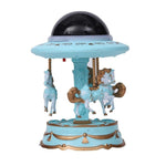 Blue Music Box Musical Carousel Horse LED Carousel Toy Child Birthday Xmas Gift