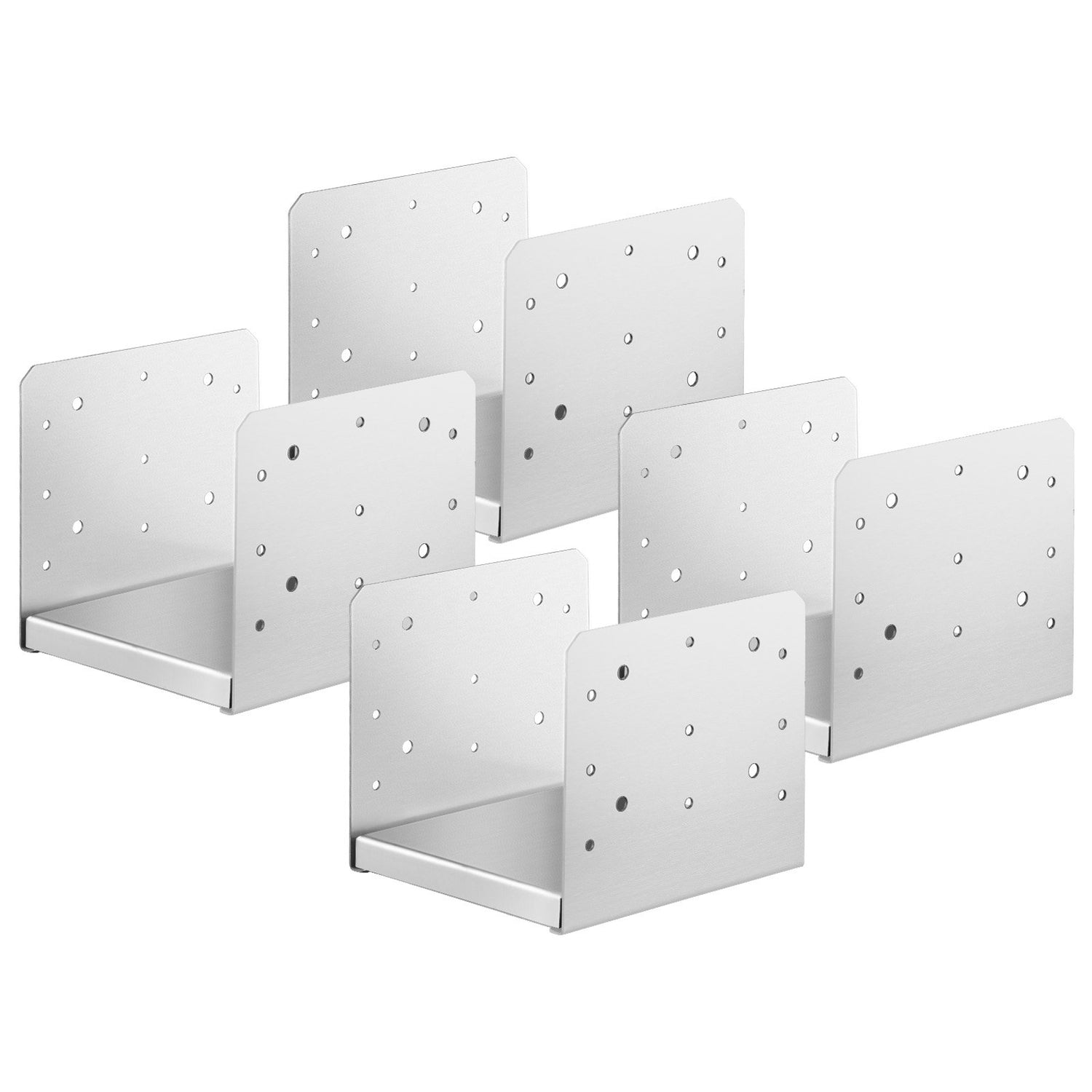 VEVOR 203.2x203.2mm Post Base, 4Pcs Stainless Steel Adjustable Post Anchor Bracket(Internal 198 x 185), Adjustable Post Base for Pavilion Deck Porch Handrail Railing Support Decorative Anchor Plate