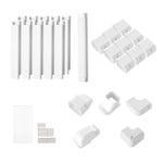 VEVOR Mini Split Line Set Cover 76.2mm W 5400mm L, PVC Decorative Pipe Line Cover For Air Conditioner with 10 Straight Ducts & Full Components Easy to Install, Paintable for Heat Pumps, White