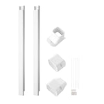 VEVOR Mini Split Line Set Cover 76.2mm W 2270mm L, PVC Decorative Pipe Line Cover For Air Conditioner with 2 Straight Ducts & Full Components Easy to Install, Paintable for Heat Pumps, White