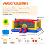 VEVOR Inflatable Bounce House, Outdoor High Quality Playhouse Trampoline, Jumping Bouncer with Blower, Slide, and Storage Bag, Family Backyard Bouncy Castle, for Kid Ages 3_10 Years, 4.5x4.4x2m