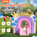 VEVOR Inflatable Bounce House, Indoor Outdoor Playhouse Trampoline, Kid Jumping Bouncer with Blower, Slide, Storage Bag, Family Backyard Bouncy Castle, for Girls Boys Ages 3_8 Years, 2.8x2.3x2.3m