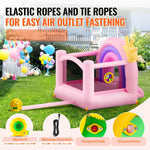 VEVOR Inflatable Bounce House, Indoor Outdoor Playhouse Trampoline, Kid Jumping Bouncer with Blower, Slide, Storage Bag, Family Backyard Bouncy Castle, for Girls Boys Ages 3_8 Years, 2.8x2.3x2.3m