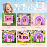 VEVOR Inflatable Bounce House, Indoor Outdoor Playhouse Trampoline, Kid Jumping Bouncer with Blower, Slide, Storage Bag, Family Backyard Bouncy Castle, for Girls Boys Ages 3_8 Years, 2.8x2.3x2.3m